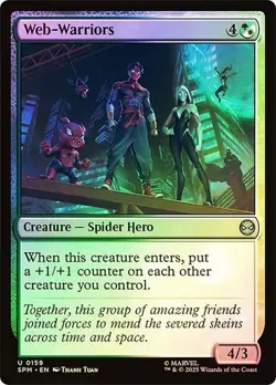 NM Foil Web-Warriors, MTG, Marvel's Spider-Man, Magic the Gathering, 159 - Image 1