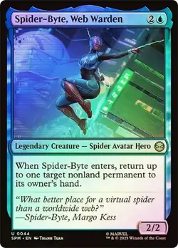 NM Foil Spider-Byte, Web Warden, MTG, Marvel's Spider-Man, Magic, 44 - Image 1