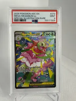 2026 POKEMON ASCENDED HEROES SPECIAL ILLUSTRATION RARE MEGA MEGANIUM EX PSA 9 - Image 1