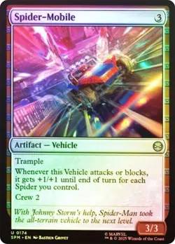 NM Foil Spider-Mobile, MTG, Marvel's Spider-Man, Magic the Gathering, 174 - Image 1