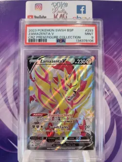 PSA Mint 9 2023 Pokemon SWSH Black Star Promo Zamazenta V Shiny SWSH293 - Image 2