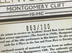 2008 Donruss Americana Montgomery Clift Authentic Swatch Card 063/100 Very Rare! - Image 4