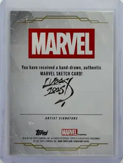 2025 Topps Chrome Marvel ROUGE Sketch Card by Artoflucas - Image 2
