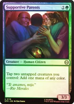 NM Foil Supportive Parents, MTG, Marvel's Spider-Man, Magic the Gathering, 119 - Image 1