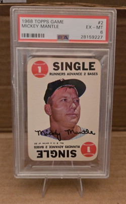 Topps 1968 Game Mickey Mantle Yankees #2 PSA 6 Baseball Card Very Nice Card!! - Image 1