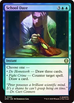 NM Foil School Daze, MTG, Marvel's Spider-Man, Magic the Gathering, 42 - Image 1