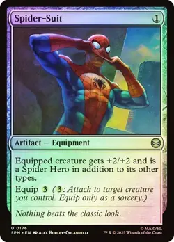 NM Foil Spider-Suit, MTG, Marvel's Spider-Man, Magic the Gathering, 176 - Image 1