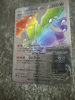 Charizard Vstar Silver Rainbow Foil🕺 Fan Art🕺 Card - Image 2