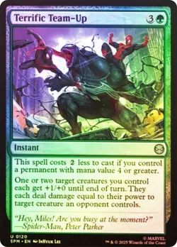 NM Foil Terrific Team-Up, MTG, Marvel's Spider-Man, Magic the Gathering, 120 - Image 1
