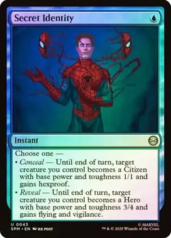 NM Foil Secret Identity, MTG, Marvel's Spider-Man, Magic the Gathering, 43 - Image 1