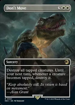 MTG Don't Move - Borderless, Light Play, English Universes Beyond: Jurassic Worl - Image 1