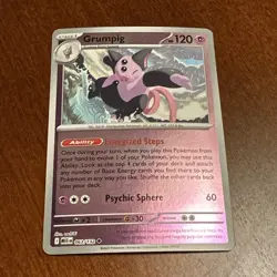 Grumpig 063/132 Mega Evolution Reverse Holo Pokemon TCG Card - Image 1