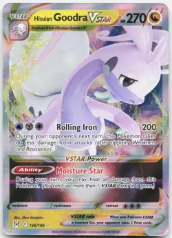 Hisuian Goodra VSTAR 136/196 Holo VSTAR Rare Lost Origin Pokemon Holo Near Mint - Image 1
