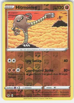 Hitmonlee 094/202 Uncommon Sword & Shield Pokemon Reverse Holo Near Mint - Image 1