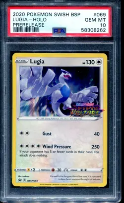 2020 POKEMON SWSH #069 LUGIA HOLO PSA 10 GEM MINT PROMO PRERELEASE BLACK STAR - Image 1