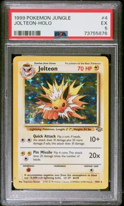 1999 Pokemon Jungle #4 Jolteon-Holo PSA 5 - Image 1