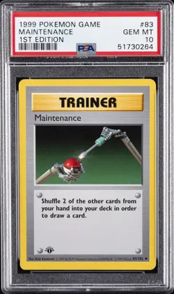 1999 POKEMON GAME 1ST ED #83 MAINTENANCE PSA 10 - Image 1