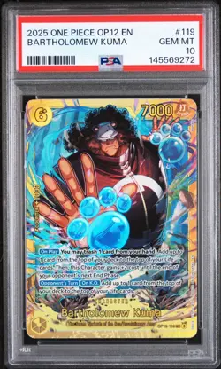 PSA 10 2025 ONE PIECE OP12 LEGACY OF THE MASTER 119 BARTHOLOMEW KUMA - Image 1