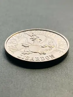 Charizard NO.006 Pokemon Battle Coin Medal 1997 Japanese Pokemon RARE Grey - Image 4