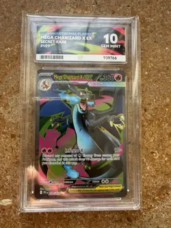 Pokemon TCG Mega Charizard X Ex 109/094 Card - GRADED ACE 10 - Image 1