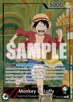 One Piece Card French Luffy Op13-001 X Musee Grevin Promo New - Image 1