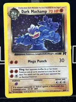 Dark Machamp Holo Rare Team Rocket 10/82 Pokemon Card - WOTC 1999 - Image 3