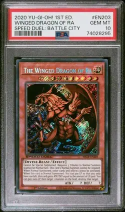 PSA 10 Egyptian God Card Trio Ra Slifer Obelisk SBCB Secret Yu-Gi-Oh! - Image 2