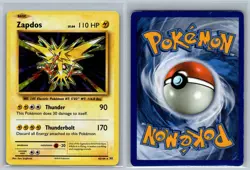 Zapdos 42/108 Holo Rare Evolutions Pokemon Card Holo Moderately Played - Image 3