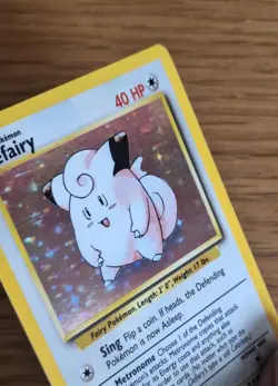 Pokemon TCG Clefairy Base Set Holo Unlimited Rare Card 5/102 Vintage 1999 - Image 2