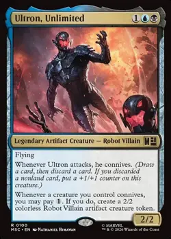 MTG - Ultron, Unlimited - 0100 - Commander: Marvel Super Heroes - SURGE FOIL - Image 1