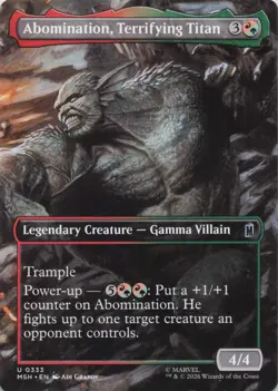 ABOMINATION, TERRIFYING TITAN (BORDERLESS) 333 MARVEL SUPER HEROES MTG NM/M - Image 1