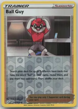 Ball Guy 057/072 Shining Fates Reverse Holo Uncommon Pokemon TCG MP - Image 1