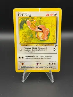 Lickitung 48/130 Uncommon Base Set 2 Pokemon Damaged - Image 1