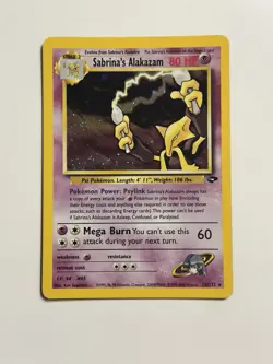 Pokemon Sabrina's Alakazam 16/132 Holographic Rare Gym Challenge TCG Card - Image 1