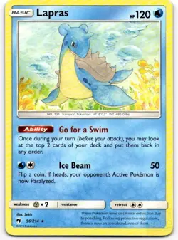 Lapras 56/214 Rare Lost Thunder Pokemon Near Mint - Image 1