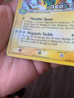Pokemon TCG Manectric 38/107 EX Deoxys Reverse Holo Uncommon English 2005 - Image 3