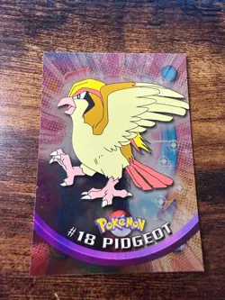 PIDGEOT Pokemon 1999 Topps #18 Blue Logo TV Animation Edition HOLO LP - Image 1