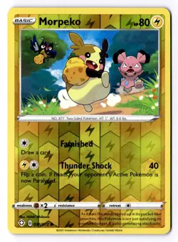 Morpeko 036/072 Reverse Holo Common Shining Fates Pokemon NM - Image 1