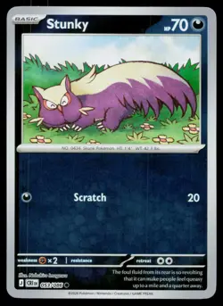 Stunky Common Reverse Holo Chaos Rising ME04 053/086 Pokemon NM 2026 - Image 1