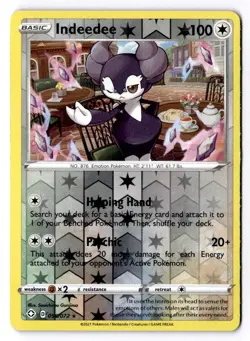 Indeedee 056/072 Reverse Holo Rare Shining Fates Pokemon NM - Image 1