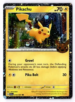 Pikachu 018/091 Holo Rare Trick or Trade BOOster 2024 Pokemon NM - Image 1