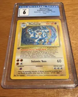 Machamp 1st edition 8/102 Base Set Holo Wizards 1999 Pokemon - CGC 6 Blue Label! - Image 2