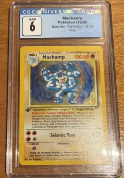 Machamp 1st edition 8/102 Base Set Holo Wizards 1999 Pokemon - CGC 6 Blue Label! - Image 3
