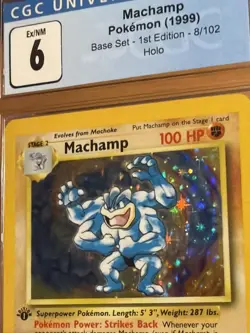 Machamp 1st edition 8/102 Base Set Holo Wizards 1999 Pokemon - CGC 6 Blue Label! - Image 5