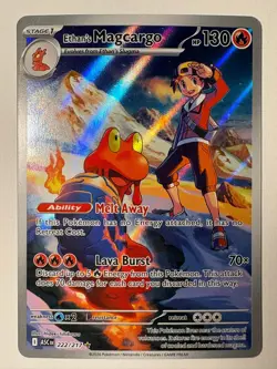 Ethan's Magcargo 222/217 Illustration Rare Ascended Heroes Pokemon Holo NM - Image 1