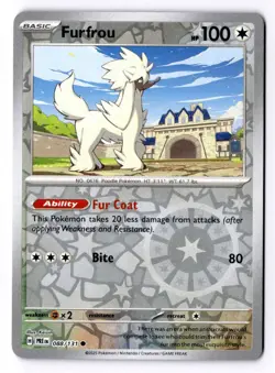 Furfrou 088/131 Reverse Holo Common Prismatic Evolutions Pokemon NM - Image 1