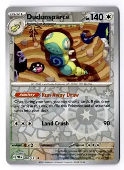 Dudunsparce 080/131 Reverse Holo Rare Prismatic Evolutions Pokemon NM - Image 1