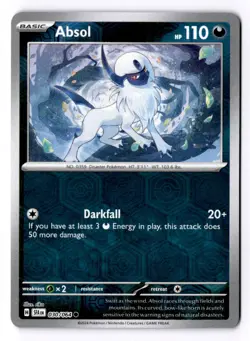 Absol 030/064 Reverse Holo Common Shrouded Fable Pokemon NM - Image 1