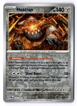 Heatran 123/167 Reverse Holo Rare Twilight Masquerade Pokemon NM - Image 1