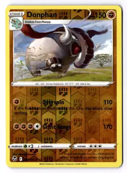 Donphan 092/195 Reverse Holo Uncommon Silver Tempest Pokemon NM - Image 1